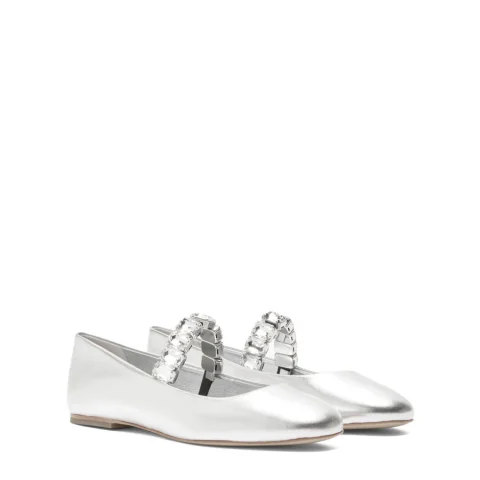 Дамски сребърни балерини Casadei — снимка 6