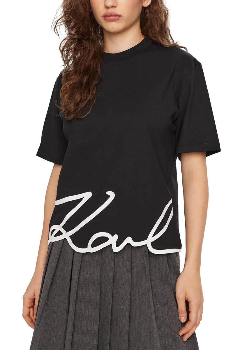 T-Shirt Karl Signature Hem A1W17013 999 black
