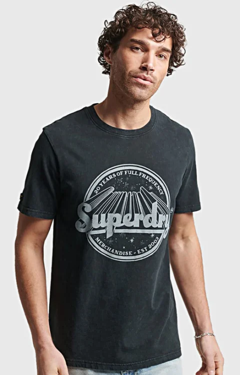Черна тениска VINTAGE MERCH STORE
