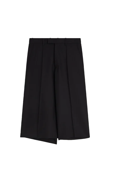 Split Skirt in Black Wool