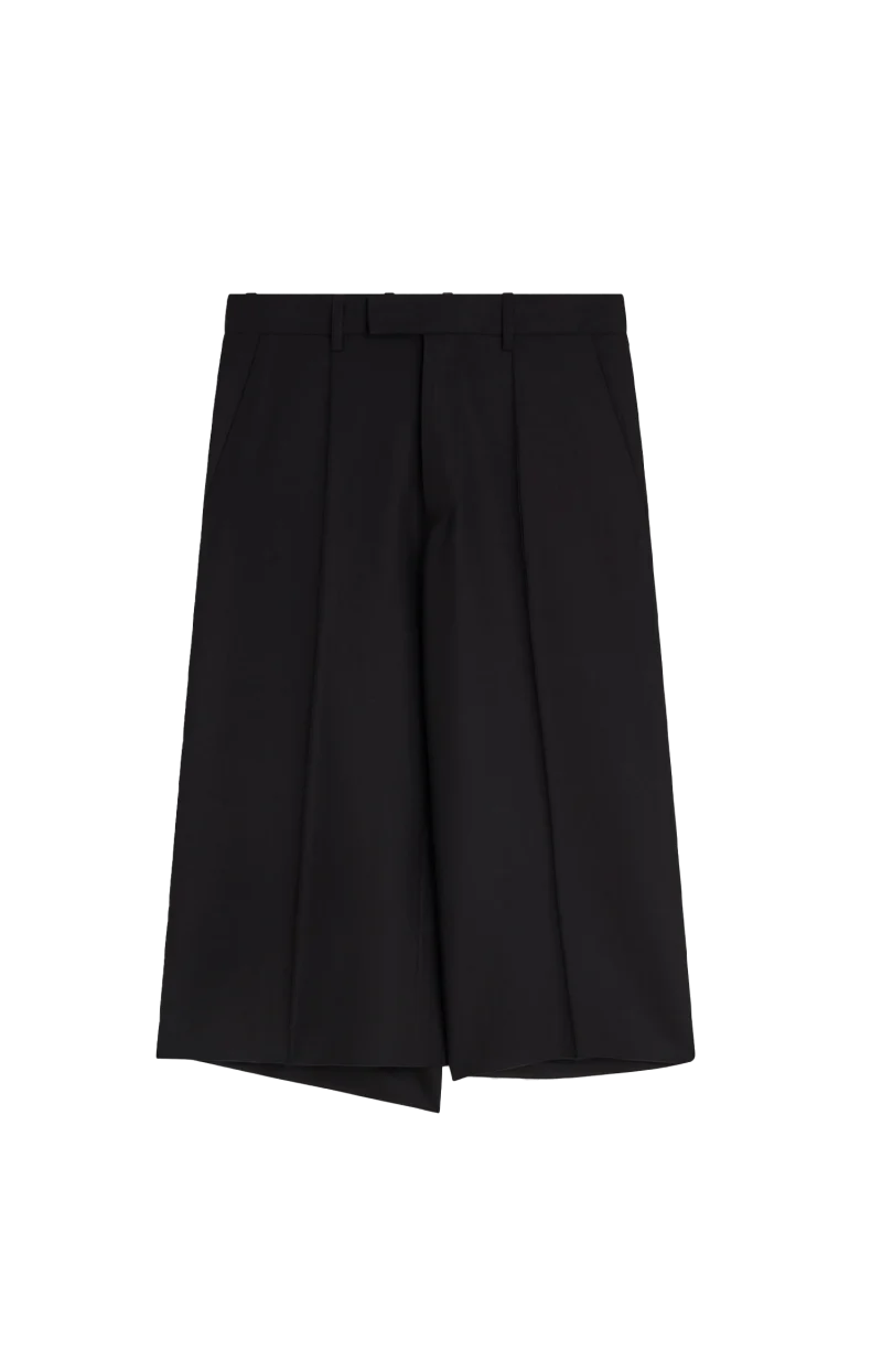 Split Skirt in Black Wool