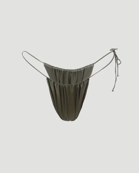 Satin Microkini in Green — снимка 4