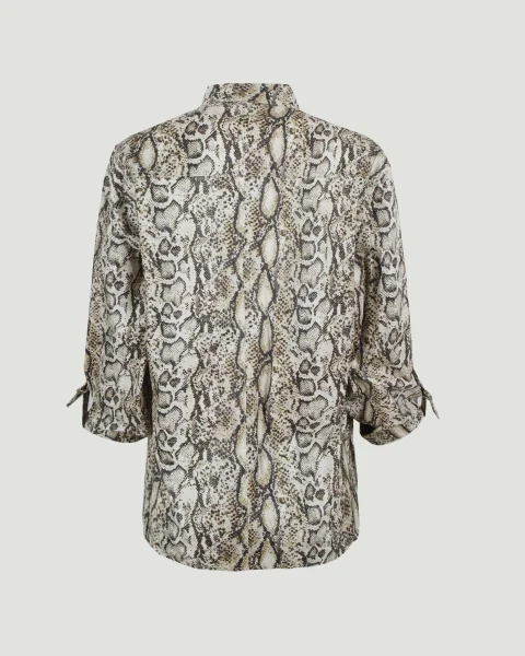 Coated Linen Jacket in Animal Print — снимка 2