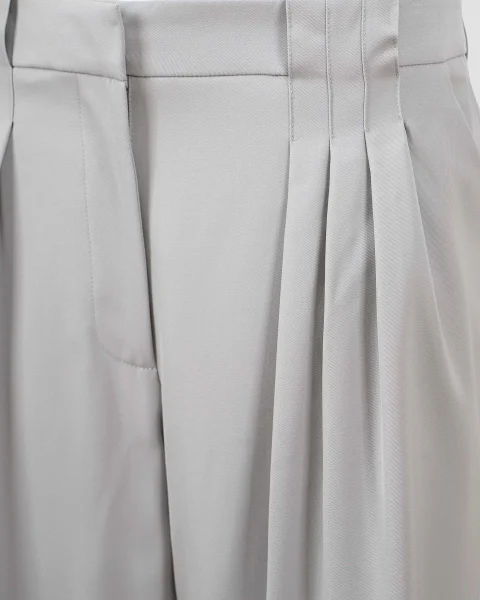 Wool Triple Pleat Tailored Trousers — снимка 3
