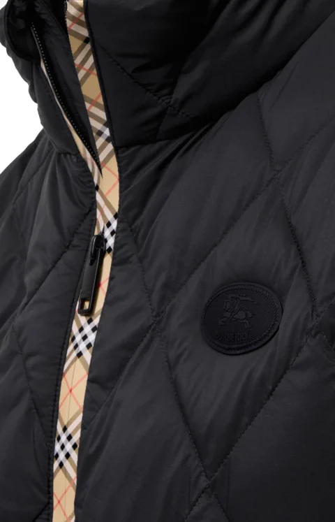 Packable Quilted Nylon Acresford Gilet in Black — снимка 2
