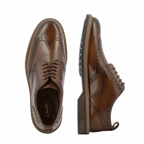 Мъжки Ежедневни CLARKS – 26178428 ALDWIN LIMIT MID TAN LEA — снимка 4