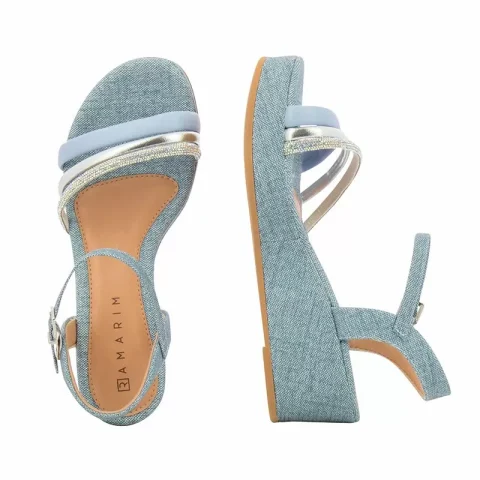 Дамски Сандали На Платформа RAMARIM – 238205 CELESTE/SILVER/BLUE — снимка 5