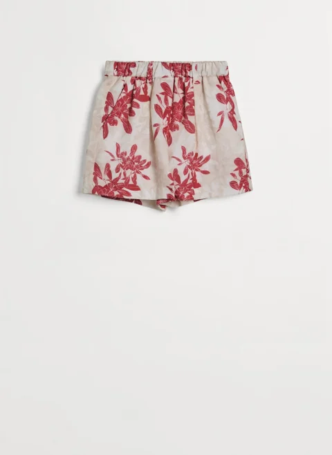 Къси панталони от лен с флорален принт Brunello Cucinelli Kids 12
