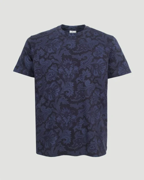 Paisley and Maxi Flower Cotton T-Shirt