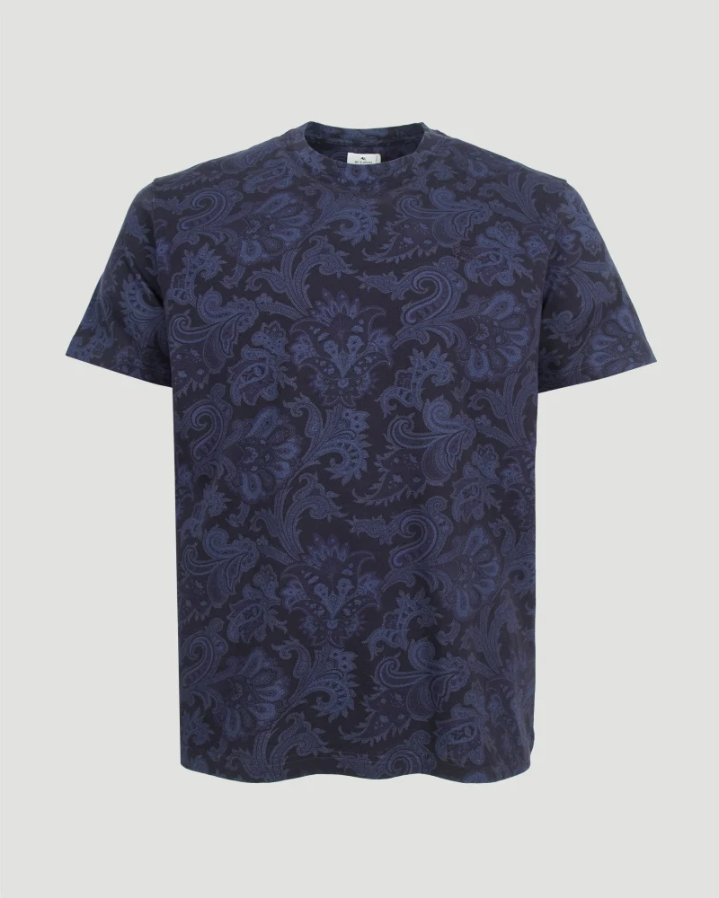 Paisley and Maxi Flower Cotton T-Shirt