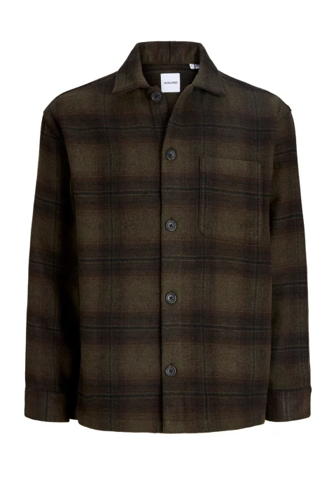 Риза Jjesoho Ollie Overshirt 12300017 19-0515 TCX olive night