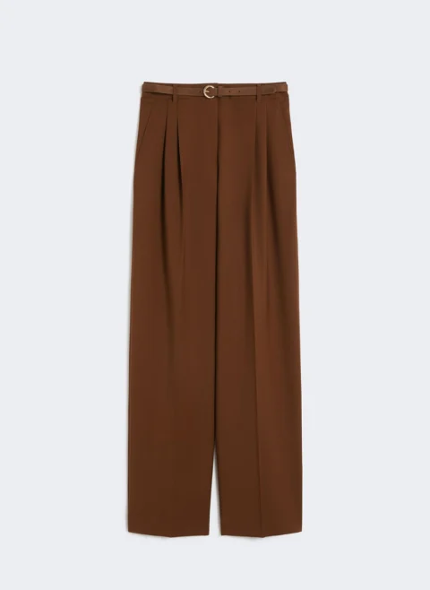 Панталон от фина вълна с колан Max Mara Studio Mstbacio — снимка 7