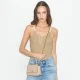 Дамска бежова чанта Mini Charlie TORY BURCH — снимка 4