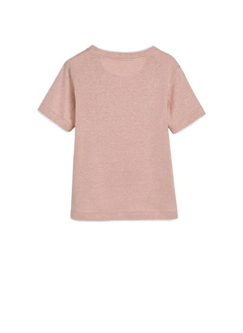 Тишърт с лен 'Faux-Layering effect' Brunello Cucinelli Kids 8-10 — снимка 2