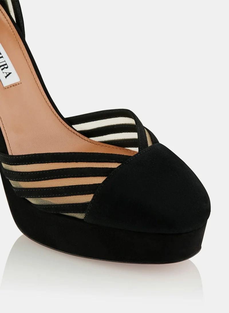 Велурени обувки на ток 'Alana Plateaus' Aquazzura — снимка 4