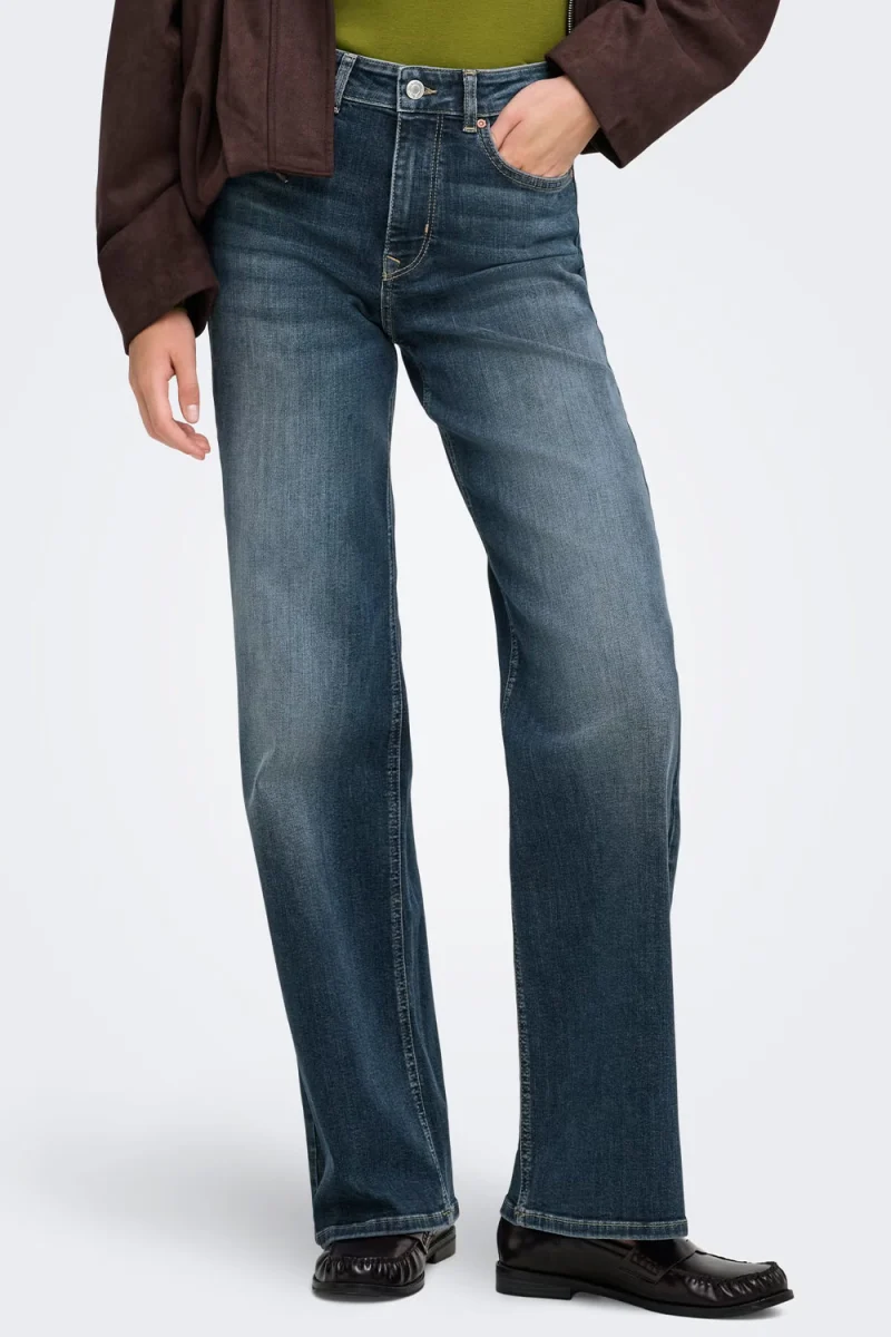 Jeans Onlmadison Blush Hw Wide 15363244 BS000042 dark blue denim — снимка 2