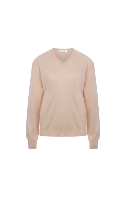 Glitter V-Neck Sweater in Pink