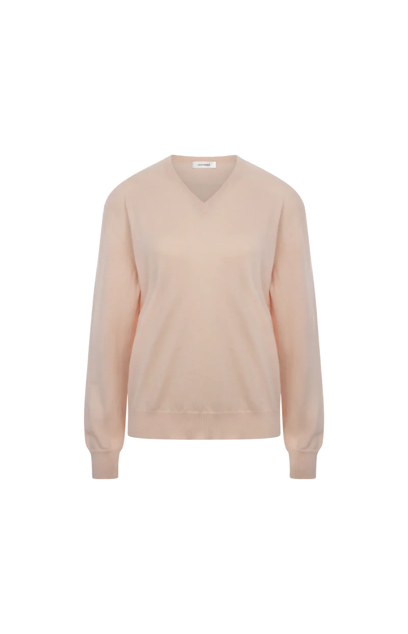 Glitter V-Neck Sweater in Pink