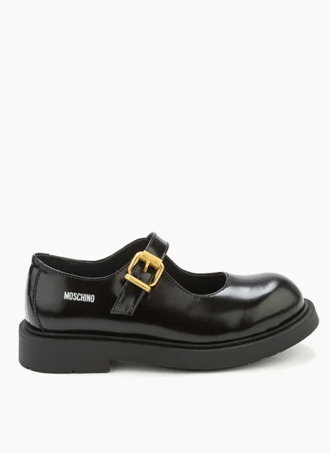 Кожени обувки Moschino Kids