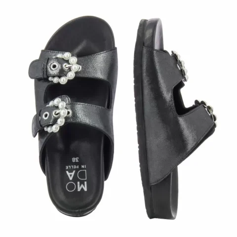 Дамски Равни Чехли MODA IN PELLE – 25091OPAAL BLACK 01 — снимка 5