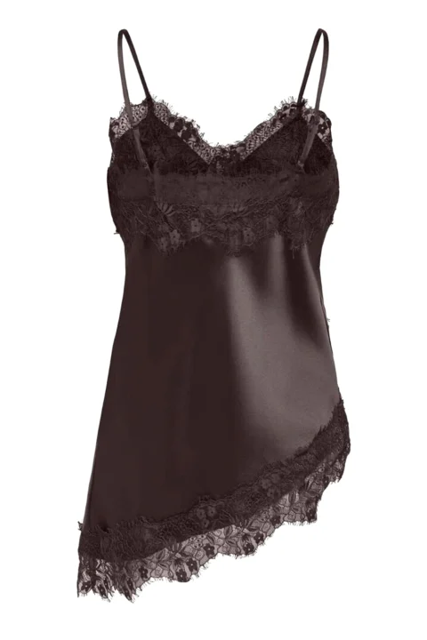 Top Onlindona Strap Satin Lace 15380352 chocolate torte — снимка 2