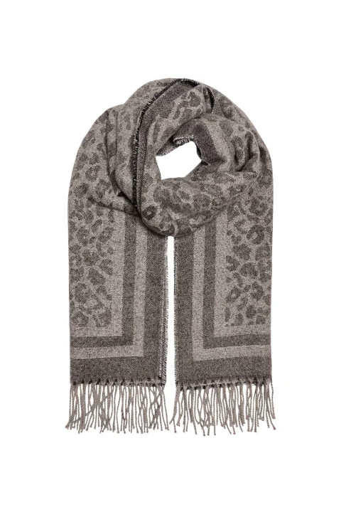 Шал Onlclarisa Animal Soft Scarf 15350130 17-1312 TCX silver mink
