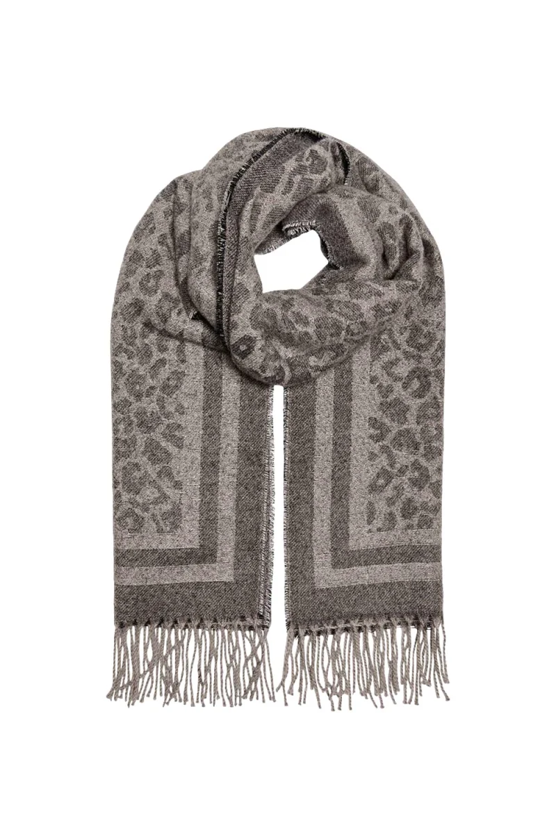 Шал Onlclarisa Animal Soft Scarf 15350130 17-1312 TCX silver mink