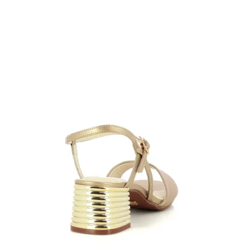 Дамски Сандали На Ток DONNA ITALIANA – 11997 COMO LIGHT GOLD — снимка 2