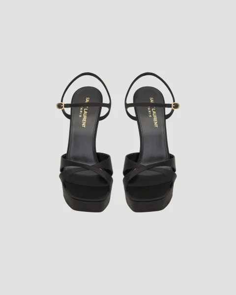 Debbie Platform Sandals in Satin Crepe — снимка 3
