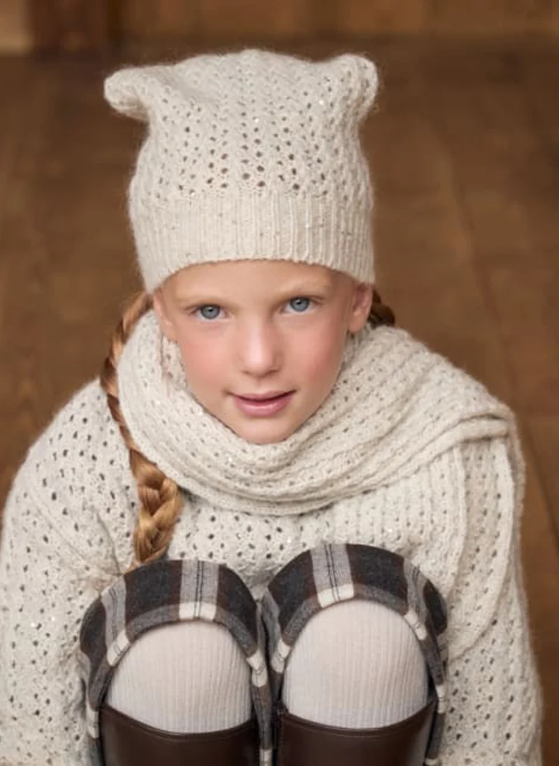 Пуловер с апликирани пайети Brunello Cucinelli Kids 8-10 — снимка 6