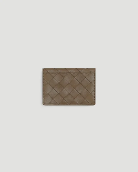 Intrecciato Business Card Case in Pinecone — снимка 3