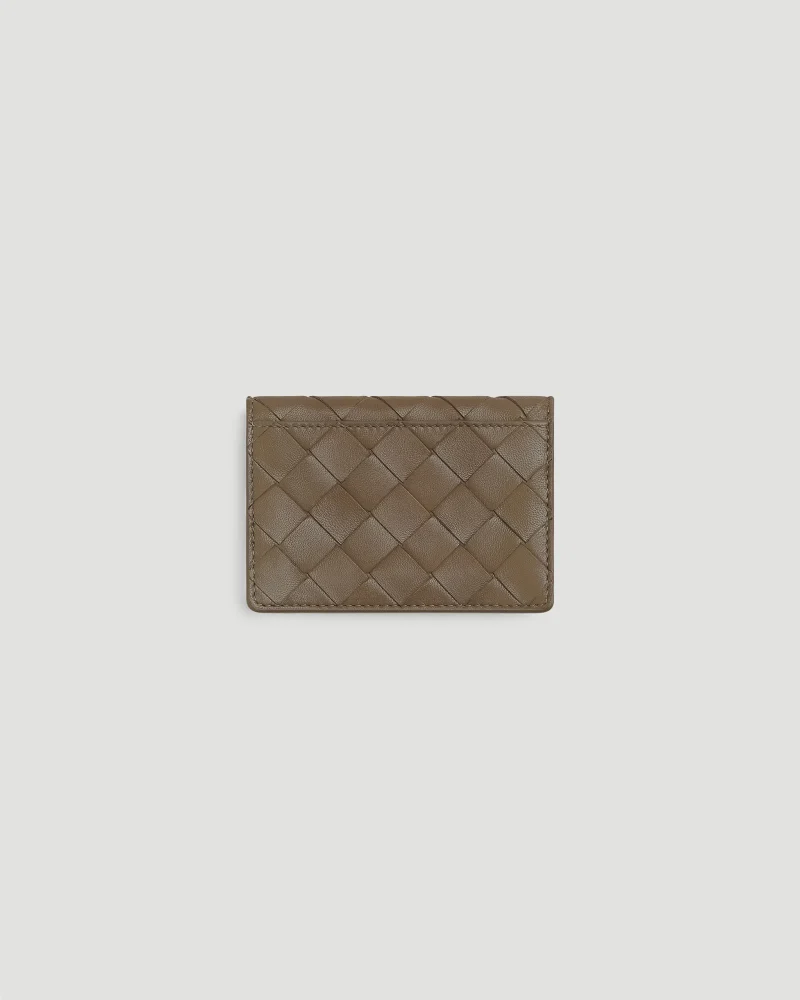 Intrecciato Business Card Case in Pinecone — снимка 3