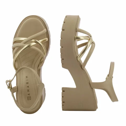 Дамски Сандали На Ток RAMARIM – 2454203 GOLD/ALMOND — снимка 5