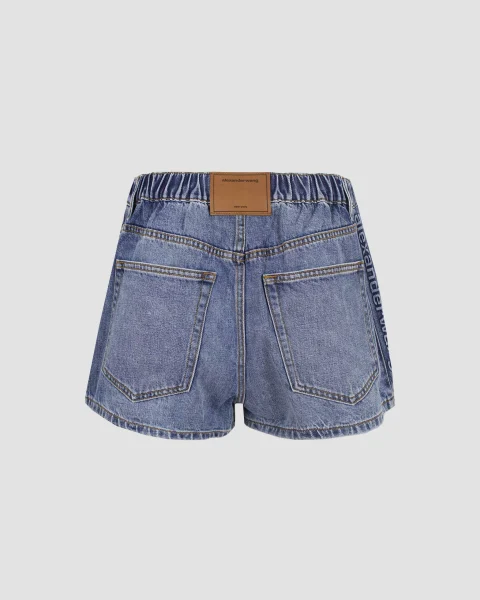 Logo-Embossed Marathon Shorts in Denim — снимка 2