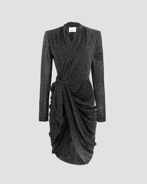 Cleora Lamé Wrap Dress