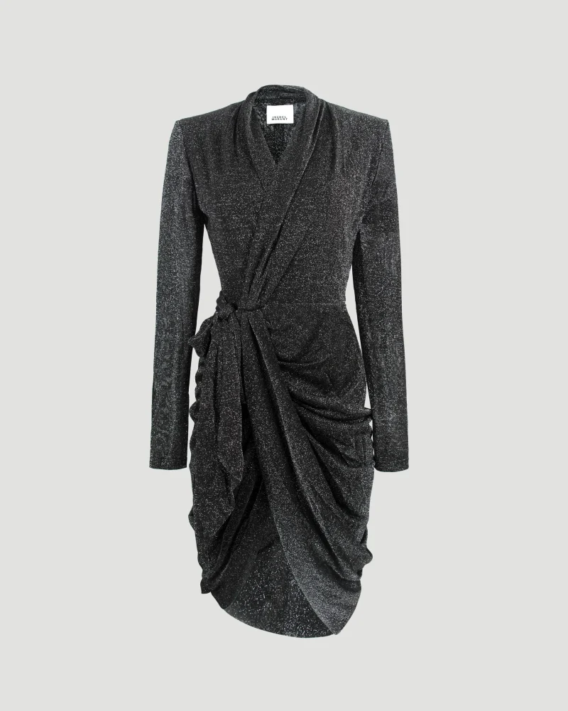 Cleora Lamé Wrap Dress