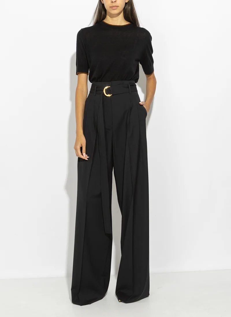 Панталон с басти от фина вълна Max Mara Studio Mstserio