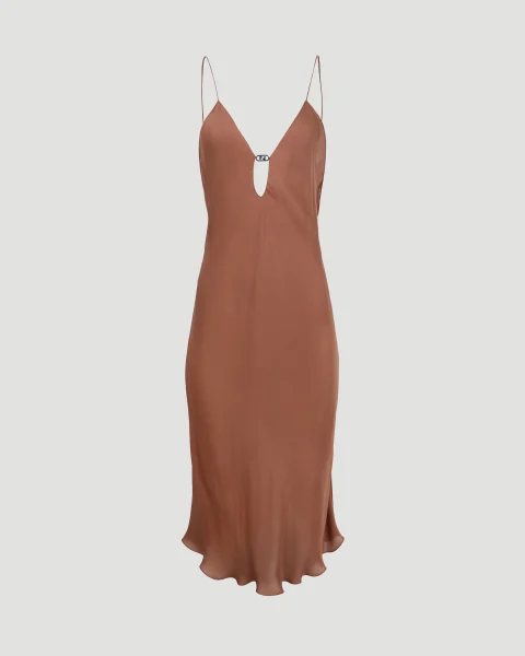 Chiffon Dress in Brown and Black — снимка 2