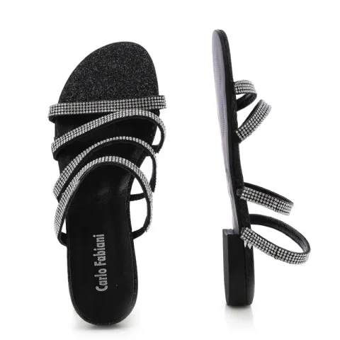 Дамски Равни Чехли CARLO FABIANI 3469 black — снимка 5