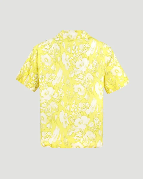 Warped Floral Hawaiian Shirt in Yellow — снимка 2