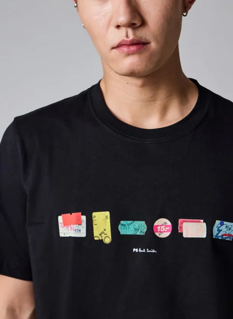 Тишърт с принт 'Stickers' PS Paul Smith — снимка 4