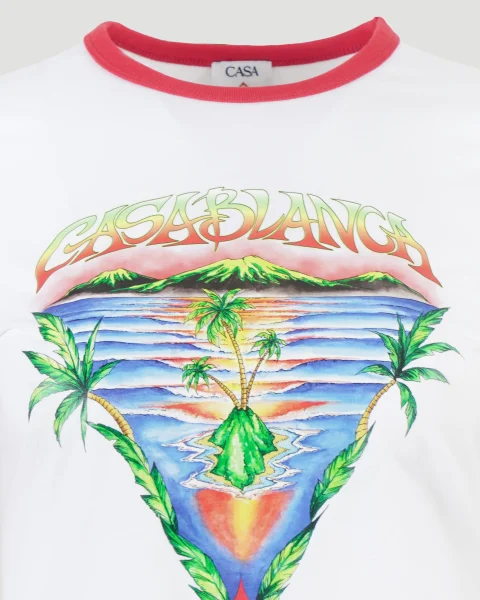 White T-Shirt with Print — снимка 2
