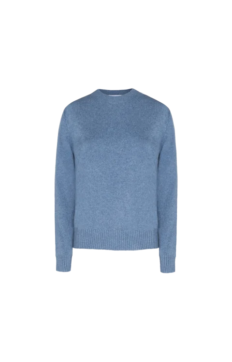 Cashmere Sweater with Intrecciato Leather Elbow Patches