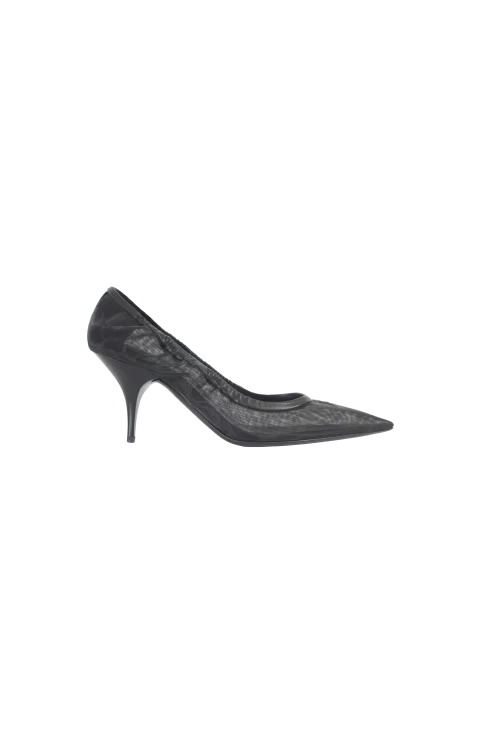 Ruches Mesh Fabric Pumps