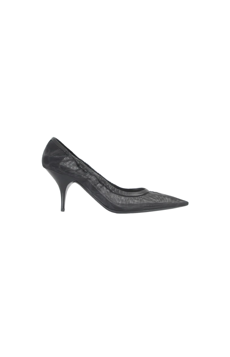 Ruches Mesh Fabric Pumps