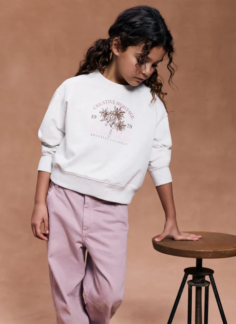 Суитшърт с принт Brunello Cucinelli Kids 4-6 — снимка 4