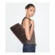 Дамска кафява чанта LOCK SUEDE EAST-WEST SATCHEL TORY BURCH — снимка 6