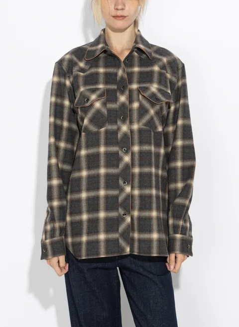 Риза с кариран принт Nine in the morning — снимка 4