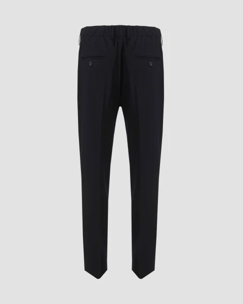 Relaxed Fit Trousers in Black Flannel — снимка 2