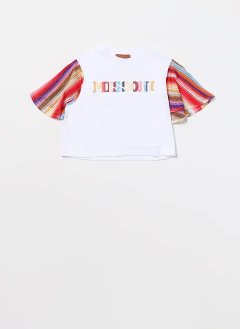 Тишърт с детайли от плетиво Missoni — снимка 2